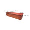 Rectangular Metal Flower Planter Box with Embossed Line Design, Small, Copper