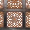 Decorative Mango Wood Wall Panel with Cutout Flower Pattern, Brown