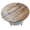 Distressed Metal Frame Cocktail Table with Hinged Lift Top Storage, Brown and Gray