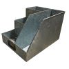Decorative Multipurpose Metal Caddy with 4 Open compartment, Galvanized Gray