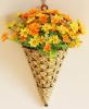 Artificial Flowers Hanging Basket Fake Flowers with Basket Daisy Orange