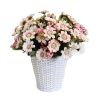 Beautiful Artificial Flowers Basket Silk Flowers Fake Flowers Pink