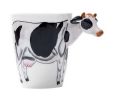 3D Hand-painted Cute Cow Ceramic Mug With Cover Scoop Cartoon Tea Cup Coffee Mug