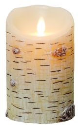 Birch Textured Led Pillar Candle