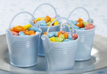 Favor Baby Bucket Blue 2.5 Inches 12 Pieces