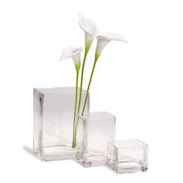 Square Glass Vase Clear 3 X 4 X 3Inches