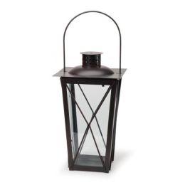 Tapered Black Metal Candle Lantern: 6.75 X 6.75 X 11.875 Inches