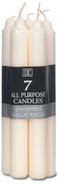 All Purpose Unscented Taper Candles Ivory 7 Inch
