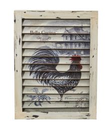 Nearly Natural Home Decorative Rooster Window Shutter Wall Decor