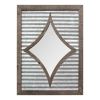 Stratton Home Decorative Joanna Wall Mirror - Galvanized Metal, Natural Wood