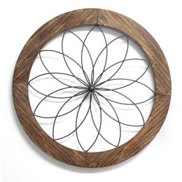 Stratton Home Decorative Round Wood and Metal Medallion Wall Decor