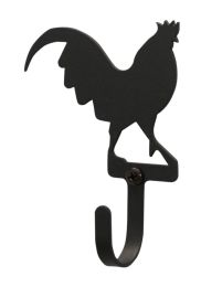 Village Wrought Iron Rooster Silhouette Wall Hook - Small