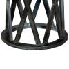 22 Inch Farmhouse Style Round Wooden End Table with Airy Design Base, Dark Gray