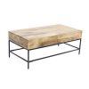 Mango Wood Coffee Table With 2 Drawers, Brown And Black