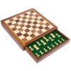 Benzara Wooden Chess Set With Felted Storage, Brown And Beige