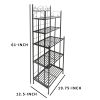 Five Tier Black Storage Metal Bakers Rack with Scrollwork Accents