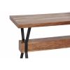 The Urban Port Wooden Top Console Sofa Entry Table, Brown & Black