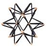 Intersecting Iron Wire Star Decor with Accented Joints, Black and Gold