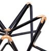 Intersecting Iron Wire Star Decor with Accented Joints, Black and Gold