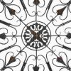 Round Intricate Cream and Brown Metal Scrollwork Wall Decor with Wooden Frame