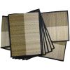 7 Piece Multicolor Sabai Grass Table Runner and Placemats with Woven Pattern