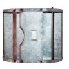 Galvanized Metal Bathroom Caddy with Label Slot, Gray